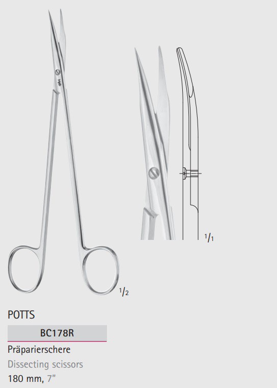 Ножницы общехирургические POTTS BC178R