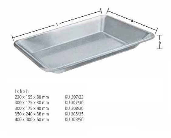 Лоток для инструментов KU 308/50, 400×300×50 мм