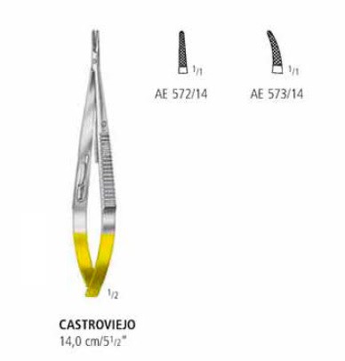 Микроиглодержатель со вставками из карбида вольфрама CASTROVIEJO AE 572