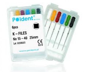 К-файлы (K-files) эндодонтические ручные endostar (стальные и никель-титановые)