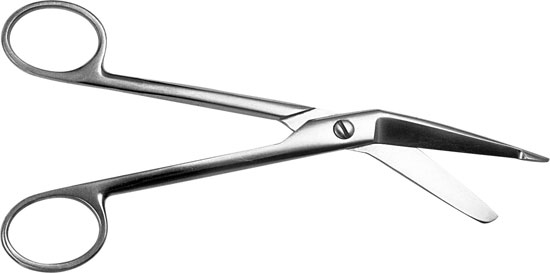 Ножницы для разрезания повязок с пуговкой горизонтально-изогнутые, 185 мм Н- 14