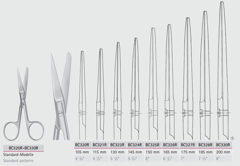 Ножницы общехирургические Surgical Scissors BC320R-BC330R