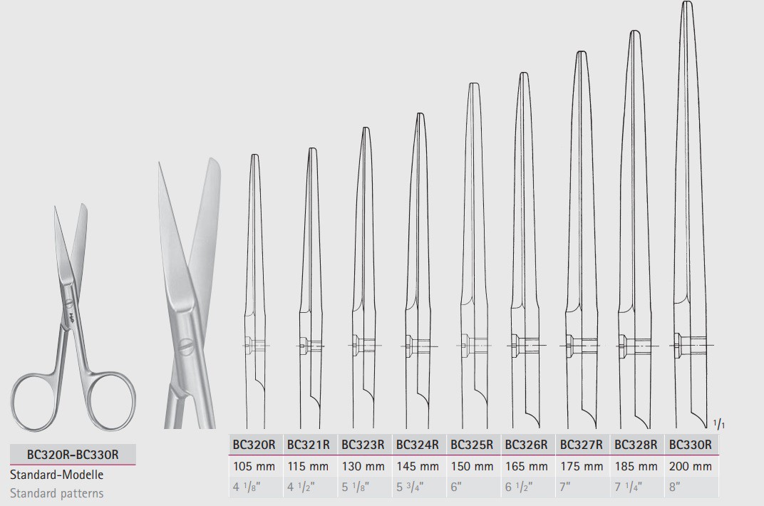 Ножницы операционные прямые BC320R-BC330R