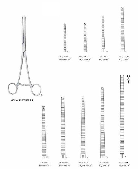 Зажим артериальный 1:2 OCHSNER-KOCHER AA 210 