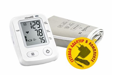 Тонометр автоматический Microlife BP A2 Standard с адаптером