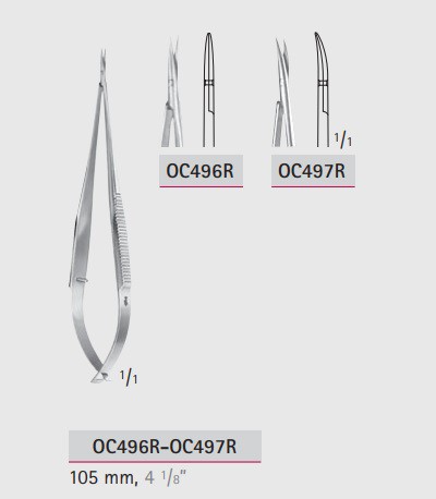 Микроножницы оториноларингологические OC496R-OC497R