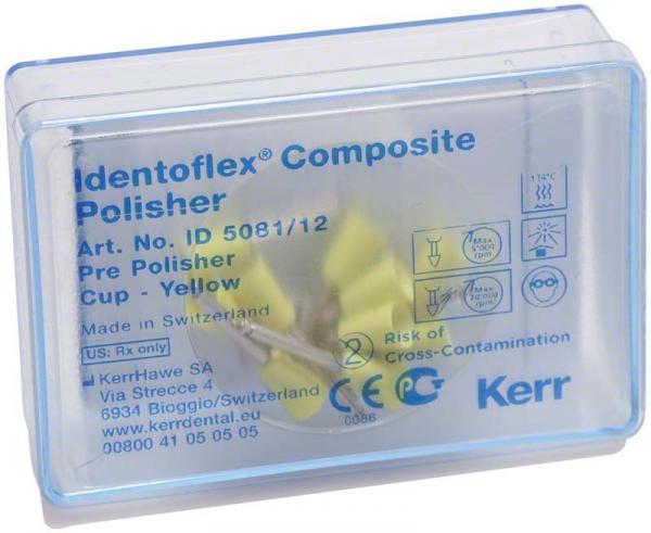 Полиры для композитов для предварительной полировки Identoflex Composite Polisher, желтые, чашечка