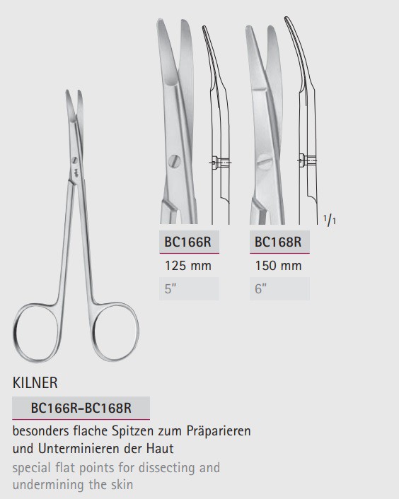 Ножницы общехирургические KILNER BC166R-BC168R