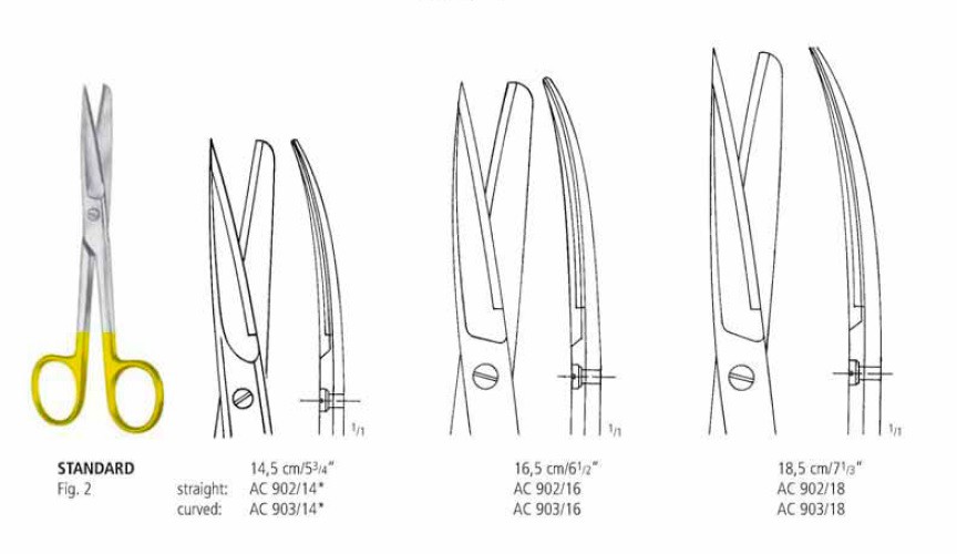 Ножницы со вставками из карбида вольфрама STANDARD AC 902 / AC 903