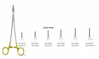 Иглодержатель общехирургический со вставками из карбида вольфрама MICRO RYDER AE 434