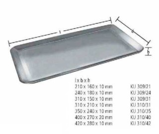 Лоток для инструментов KU 309/24, 240×180×10 мм