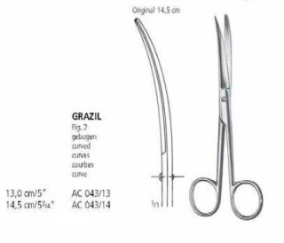 Ножницы операционные изогнутые GRAZIL AC 043