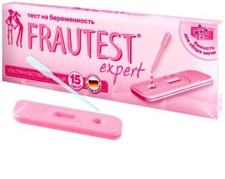 Тест для определения беременности в кассете с пипеткой и емкостью для сбора мочи FRAUTEST expert