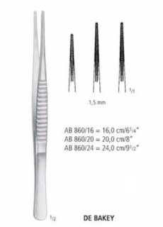 Пинцет атравматичный DE BAKEY AB 860