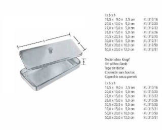 Лоток для инструментов KU 312 / KU 313, 260×150×50 мм, с ручкой / без ручки