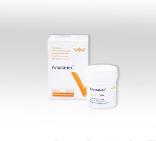 Материал стоматологический антисептический гемостатический для зубных лунок «Альванес» 