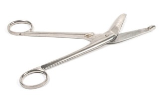 Ножницы для разрезания гипсовых повязок с пуговкой горизонтально-изогнутые 185 мм Н-14 ТП арт.358-1