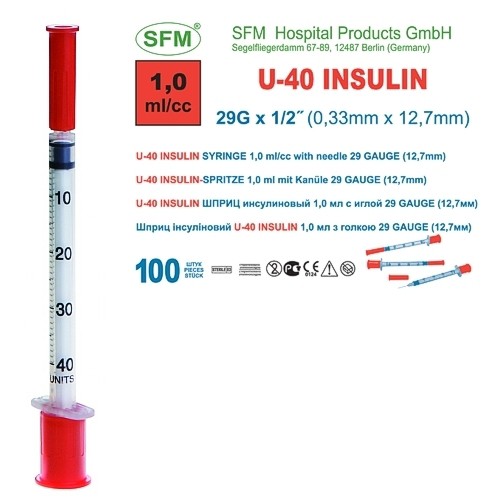 Шприц инсулиновый SFM Луер / интегрированный 0.5 мл / 1 мл - изображение 2