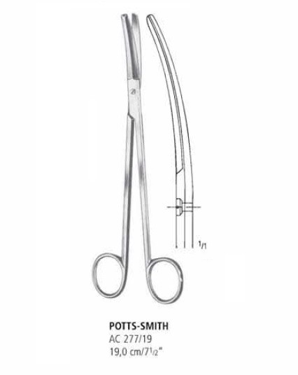 Ножницы для лобэктомии изогнутые POTIS-SMITH AC 277
