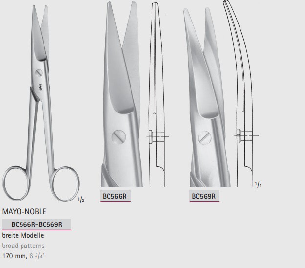 Ножницы общехирургические MAYO-NOBLE BC566R-BC569R