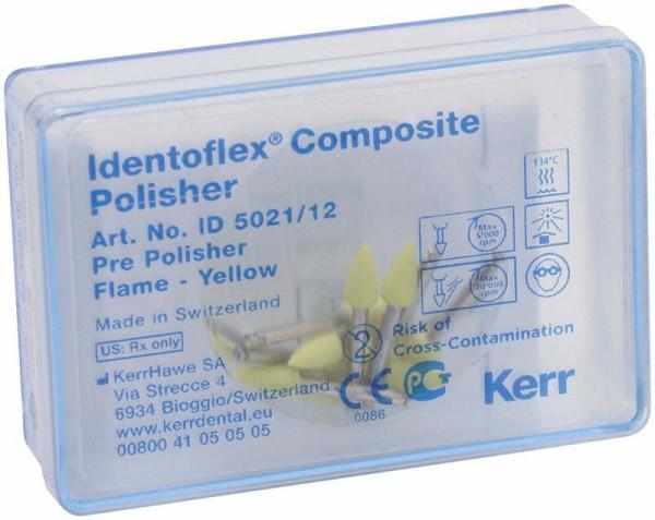 Полиры для композитов для предварительной полировки Identoflex Composite Polisher, желтые, пламя