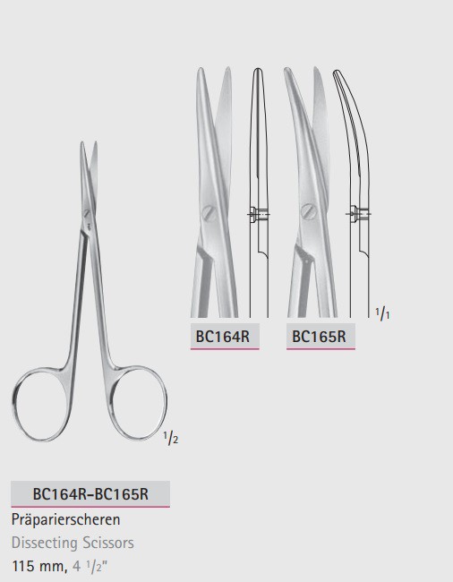 Ножницы общехирургические BC164R-BC165R